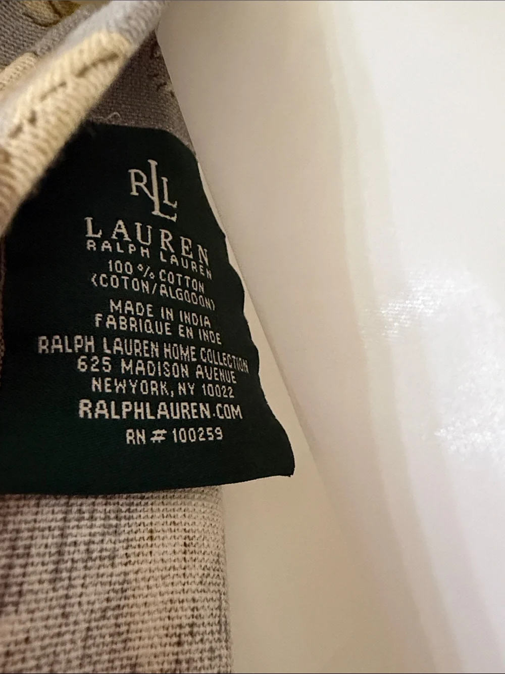 Ralph Lauren blue and tan Floral Shower Curtain